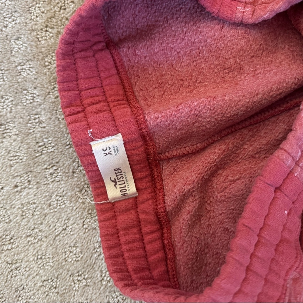 Hollister Coral Pink Fleece Jogger Pants - Picture 3 of 3